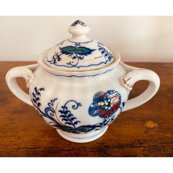 Blue Danube Mascot Japan Creamer and Sugar Bowl with Lid NA-1010 VG Condition - Picture 3 of 13